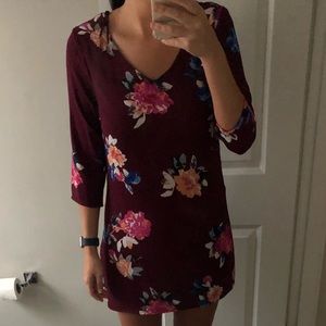 Floral Dress with Cut-Out Back